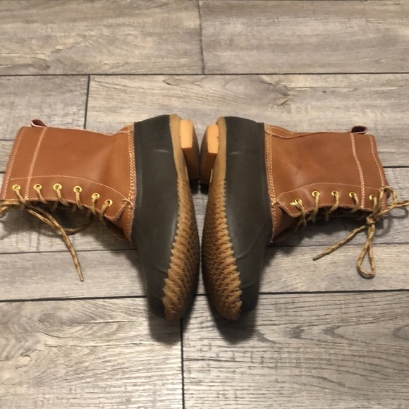 Khombu duck boots in a dark brown and camel color lace up boots for fall winter - Picture 3 of 7